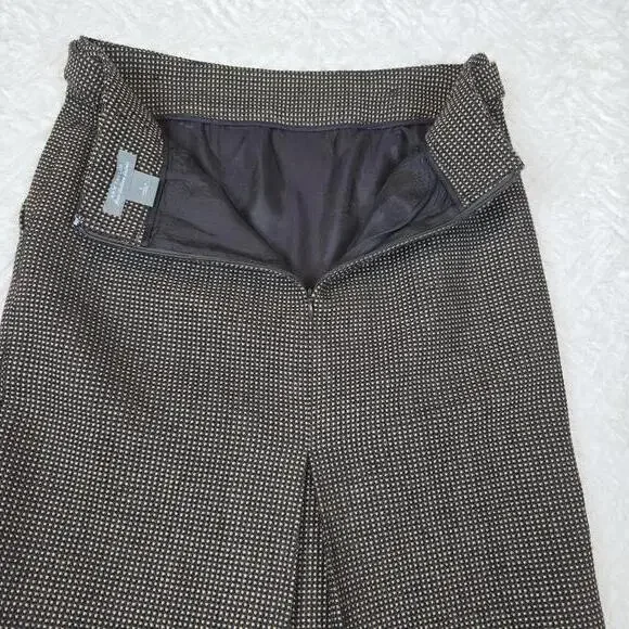 Ann Taylor 100% Virgin Wool Women's Brown&Tan Houndstooth Patterned Skirt Size 2 - Picture 5 of 9